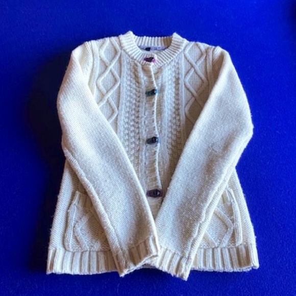 Pimkie Long Sleeve Cable Knit Cream Sweater Girls Size Small - Picture 1 of 6
